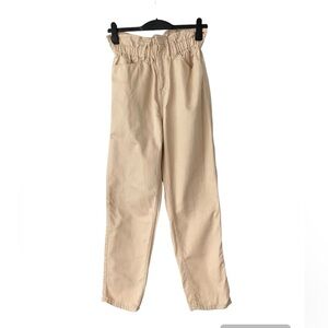 100%Cotton Paperbag Waist Pants, Highrise, Size 36